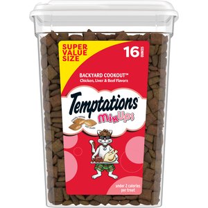 Temptations MixUps Backyard Cookout Flavor Soft & Crunchy Cat Treats, 16-oz tub