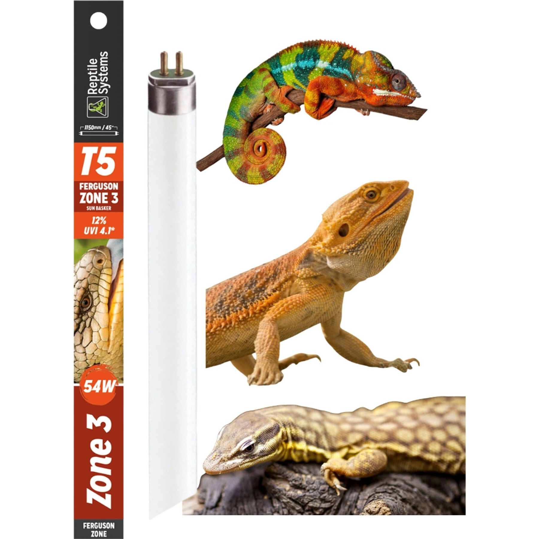 Reptile Systems T5 Ferguson Zone 3 12% HO UVB Desert Reptile Lamp, 54-watt, bundle of 3
