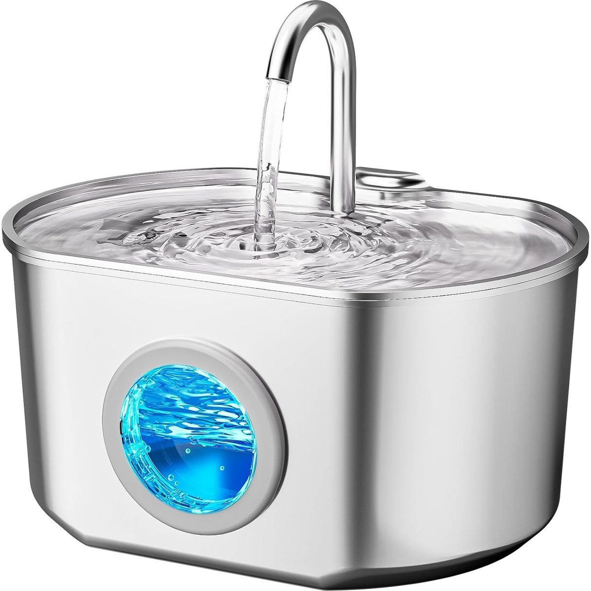Neareal Ultra-Quiet Automatic Stainless Steel Cat Water Fountain, 74-oz