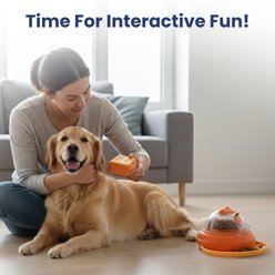 PawsPik Wireless Remote Interactive Dog Feeder, Medium, Yellow slide 2 of 9