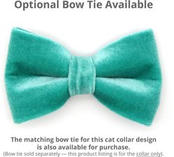 Made By Cleo Velvet Adjustable Cat Collar, 8 to 13-in neck, 1/2-in wide, Seafoam slide 2 of 3