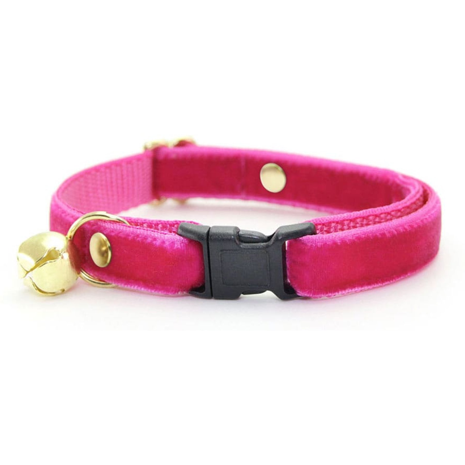 Made By Cleo Velvet Adjustable Cat Collar, 8 to 13-in neck, 1/2-in wide, Azalea
