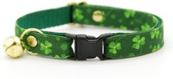 Made By Cleo Shamrock Toss Adjustable Cat Collar, 8 to 13-in neck, 1/2-in wide