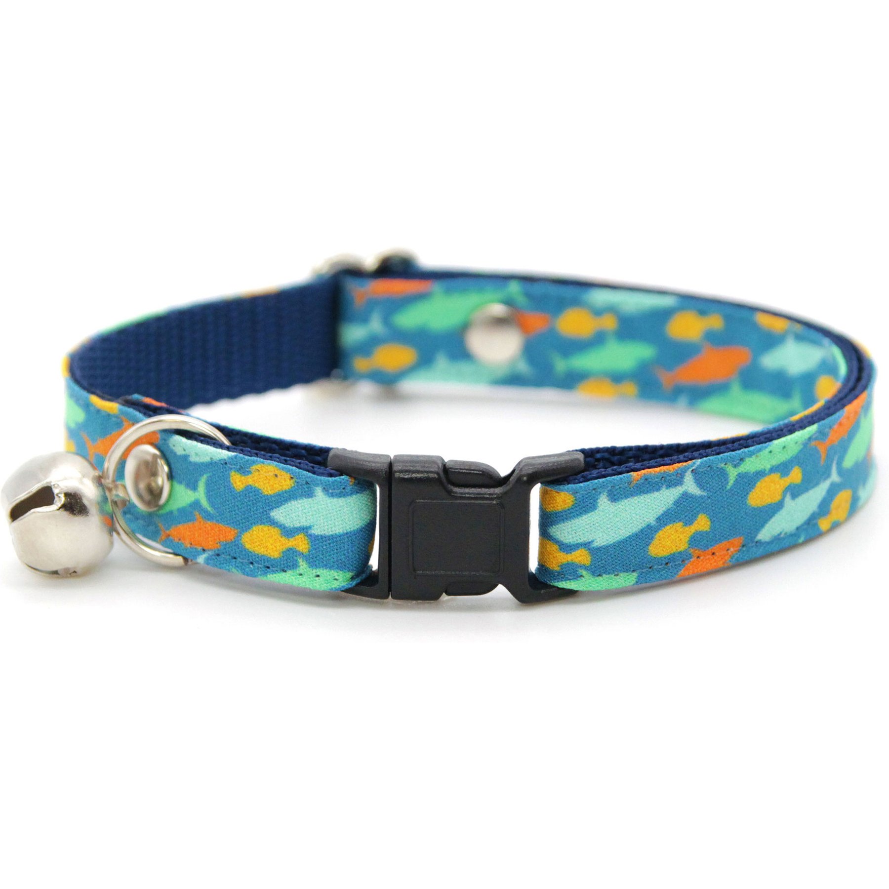Made By Cleo Fintastic Adjustable Cat Collar, 8 to 13-in neck, 1/2-in wide