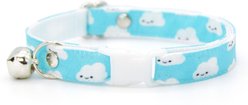 Made By Cleo Happy Clouds Adjustable Cat Collar, 8 to 13-in neck, 1/2-in wide