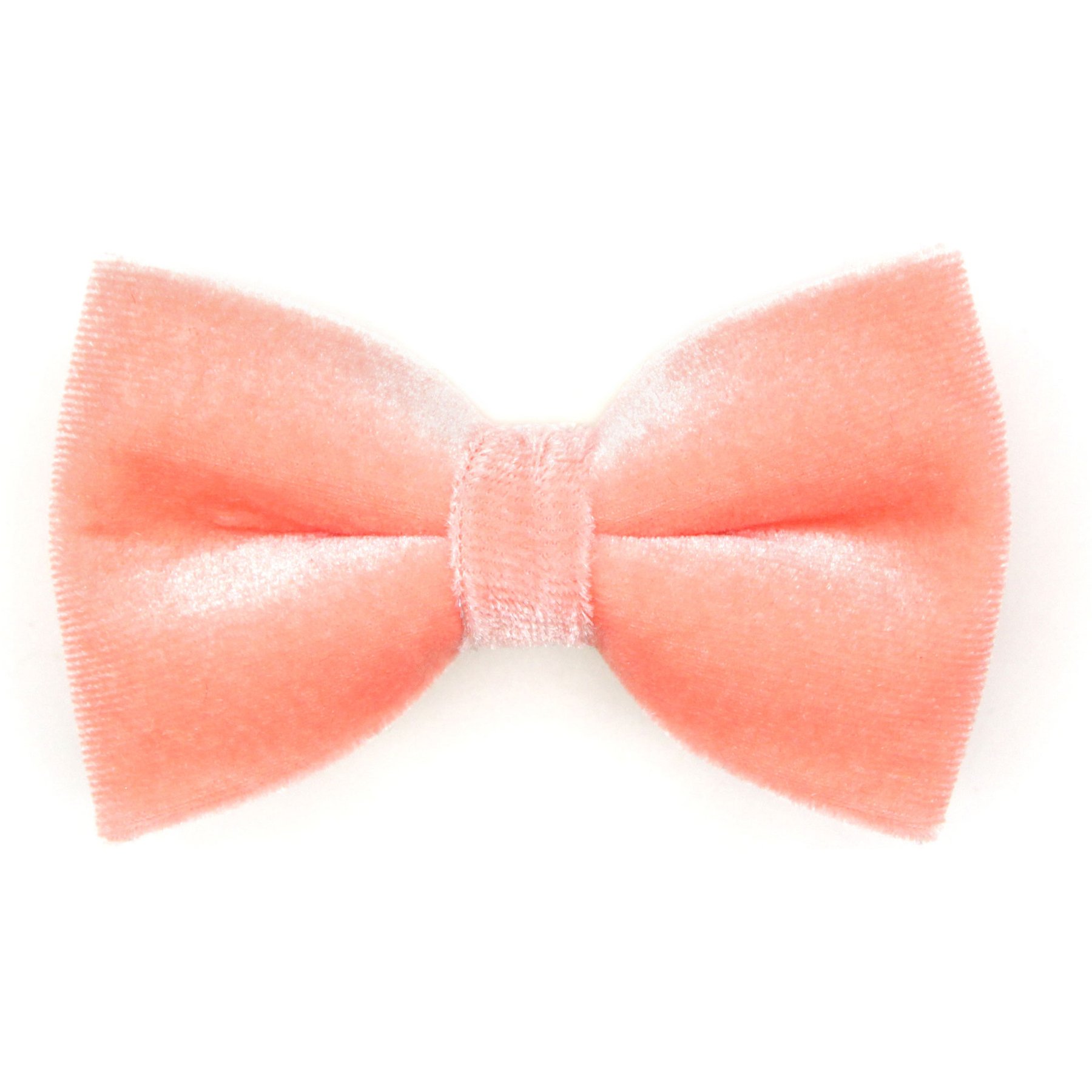 Made By Cleo Velvet Bow Tie for Small Dogs & Cats, Peach Coral Pink
