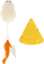 allforpaws Mordern cat-Purr-suit Mouse Cat Toy, Yellow/Beige, 3.9 x 3.1 x 2.6-in