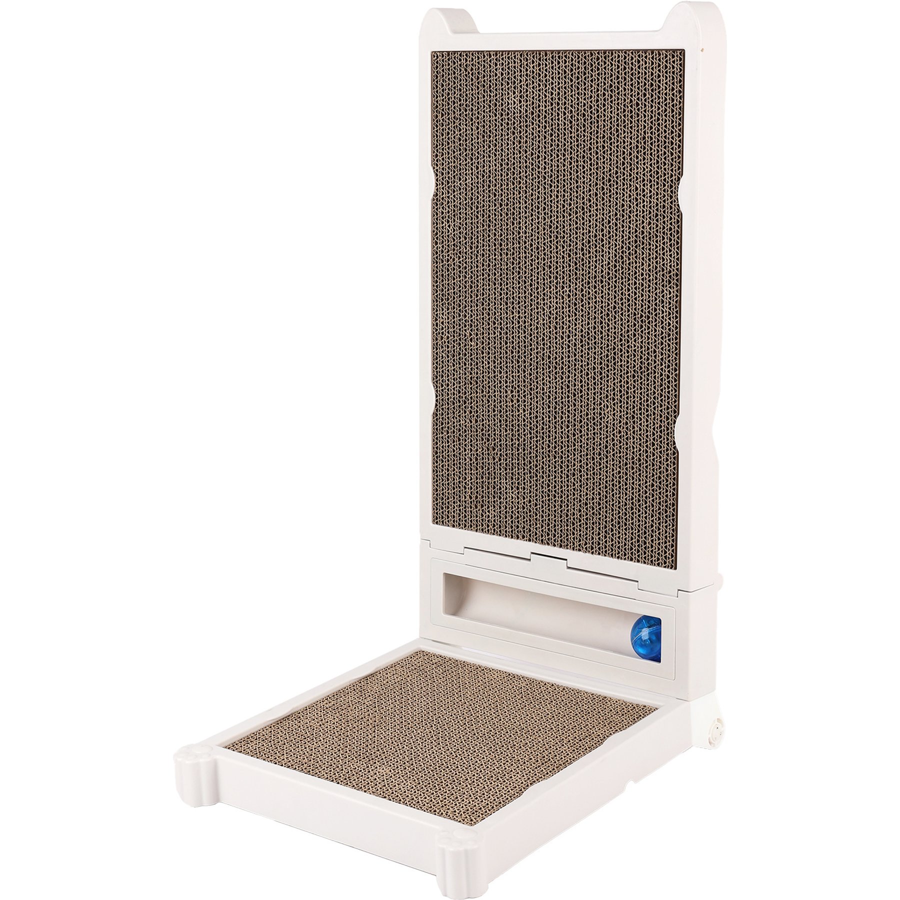 allforpaws Classic comfort L-Scratch Foldable Pad Cat Toy, Brown, 34.3 x 10.4 x 2.2-in