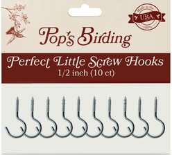 Pop's Birding Perfect Little Screw Hooks Wild Bird Feeder Accessory, 10 count