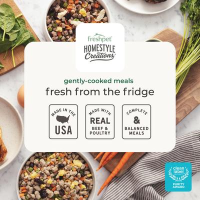 Show full view: Freshpet Homestyle Creations Fresh Chicken & Turkey Recipe Dog Food, 1-lb bag, case of 6 slide 6 of 9