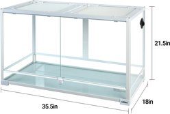 REPTI ZOO Full Tempered Glass Double Swing Doors Reptile Terrarium, 60-gal slide 2 of 5