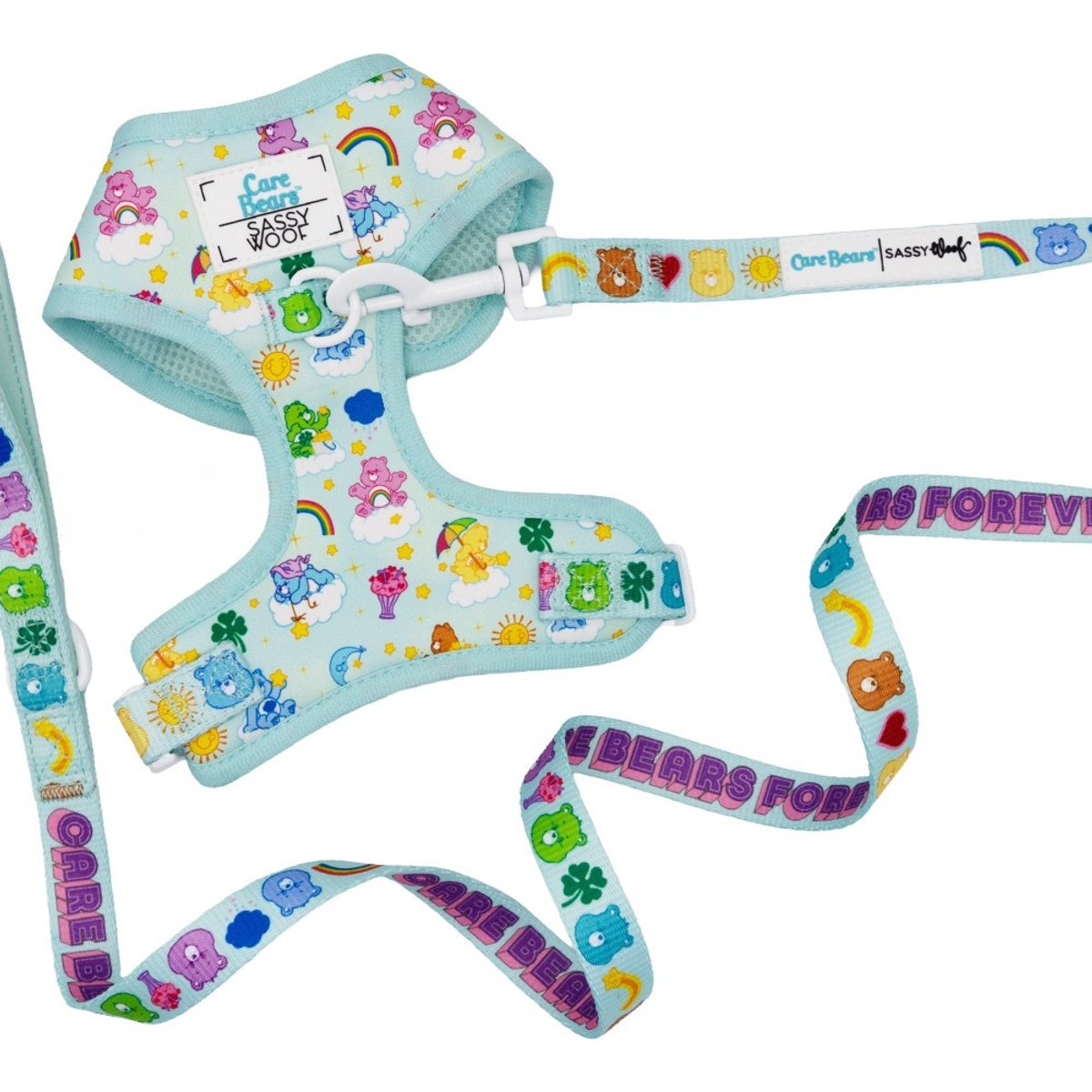 Sassy Woof Care Bears Care-a-Lot Dog Harness & Leash, XX-Small: 10 to 14-in chest