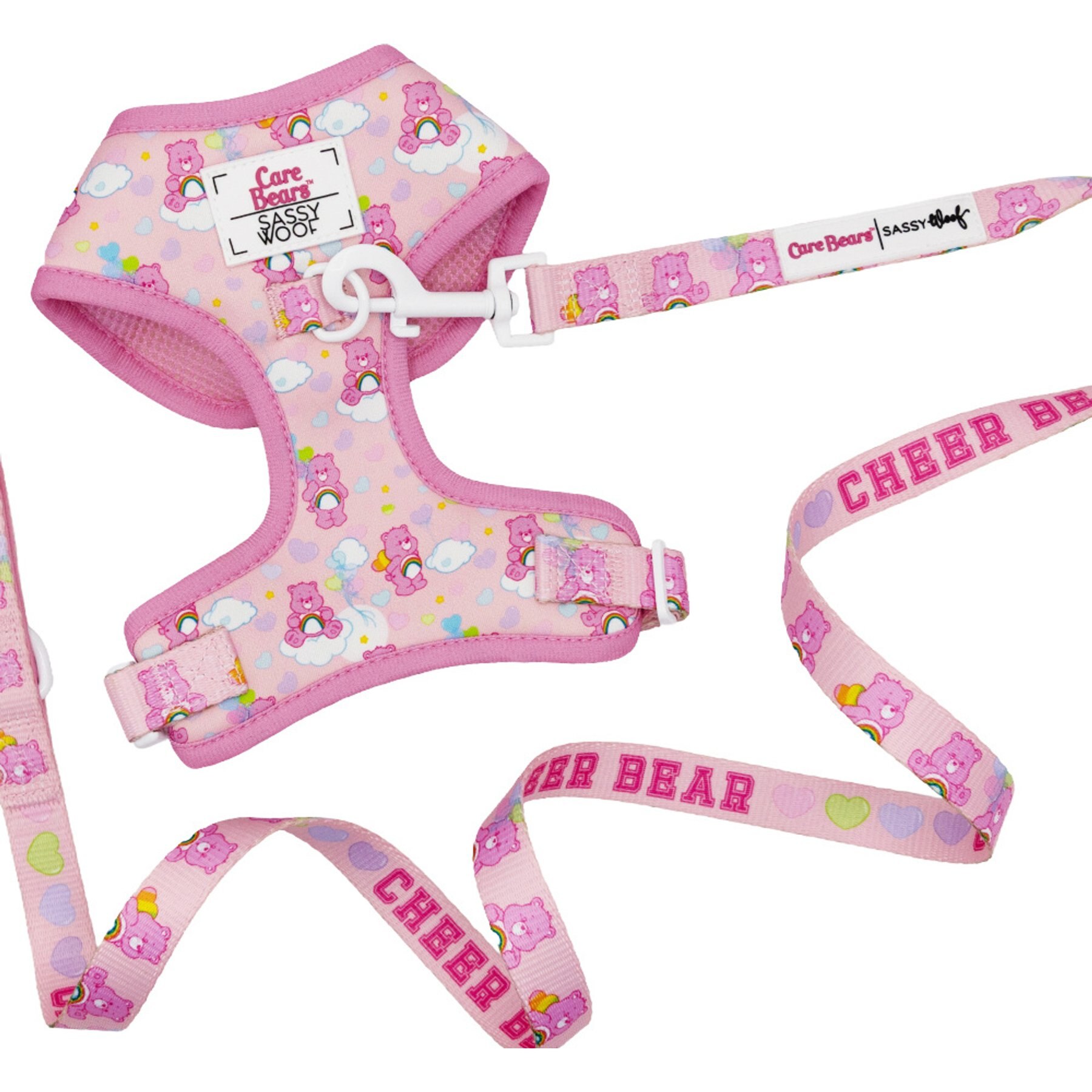 Sassy Woof Care Bears Cheer Bear Dog Harness & Leash, XX-Large: 25 to 37-in chest