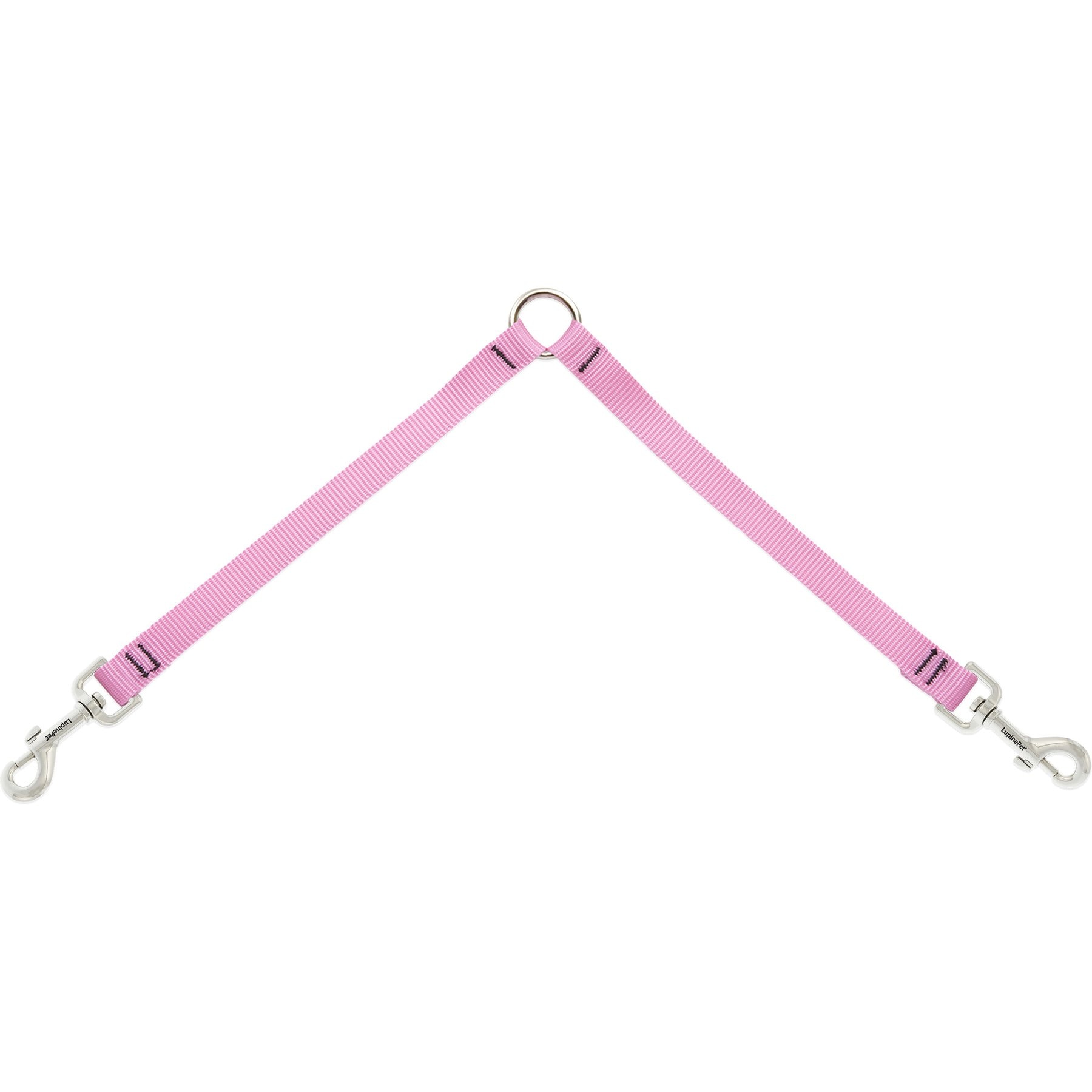 LupinePet Basic Solid Dog Leash Coupler, Pink, 24-in long, 3/4-in wide