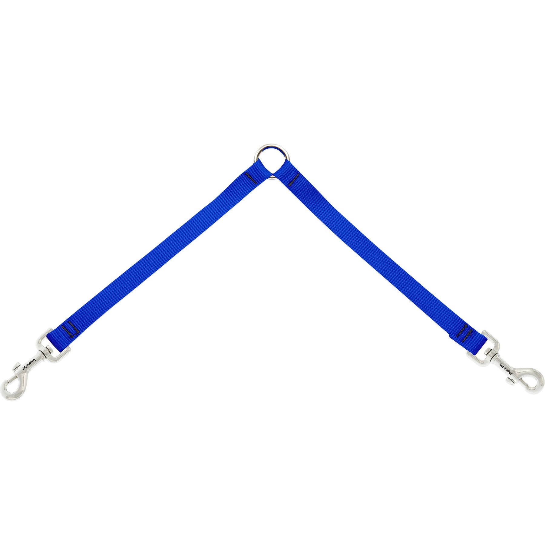LupinePet Basic Solid Dog Leash Coupler, Blue, 24-in long, 3/4-in wide