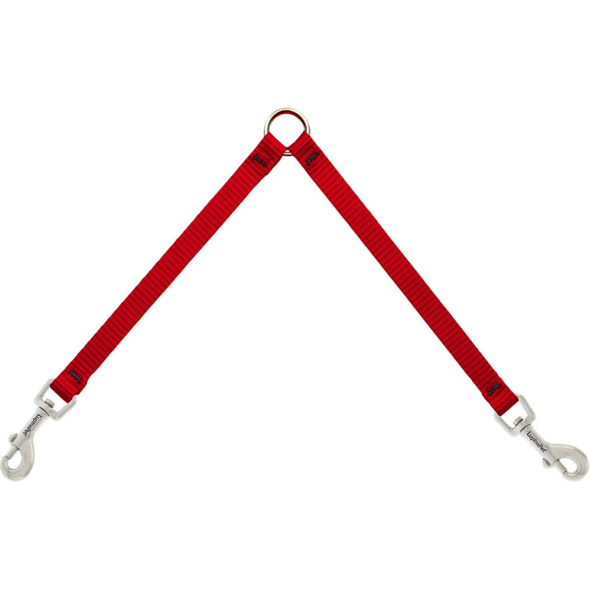 LupinePet Basic Solid Dog Leash Coupler, Red, 18-in long, 1/2-in wide