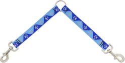 LupinePet Reflective Paws Dog Leash Coupler, Blue Paws, 24-in long, 1-in wide