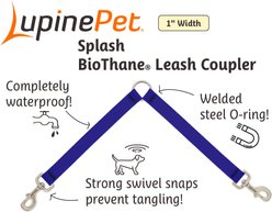 LupinePet Waterproof BioThane Dog Leash Coupler, True Blue, 24-in long, 1-in wide slide 2 of 7