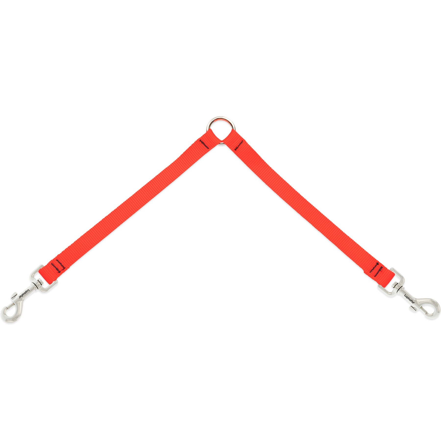LupinePet Basic Solid Dog Leash Coupler, Blaze Orange, 24-in long, 3/4-in wide