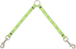 LupinePet Reflective Diamonds Dog Leash Coupler, Green Diamond, 18-in long, 1/2-in wide