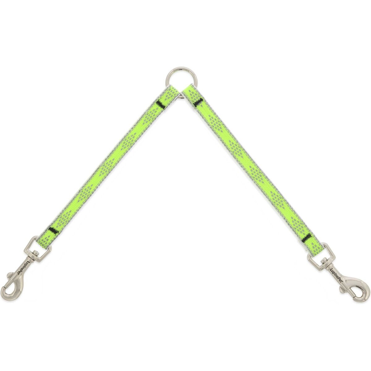 LupinePet Reflective Diamonds Dog Leash Coupler, Green Diamond, 18-in long, 1/2-in wide