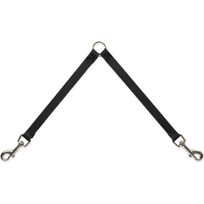LupinePet LupinePet Basic Solid Dog Leash Coupler, Black, 18-in long, 1/2-in wide