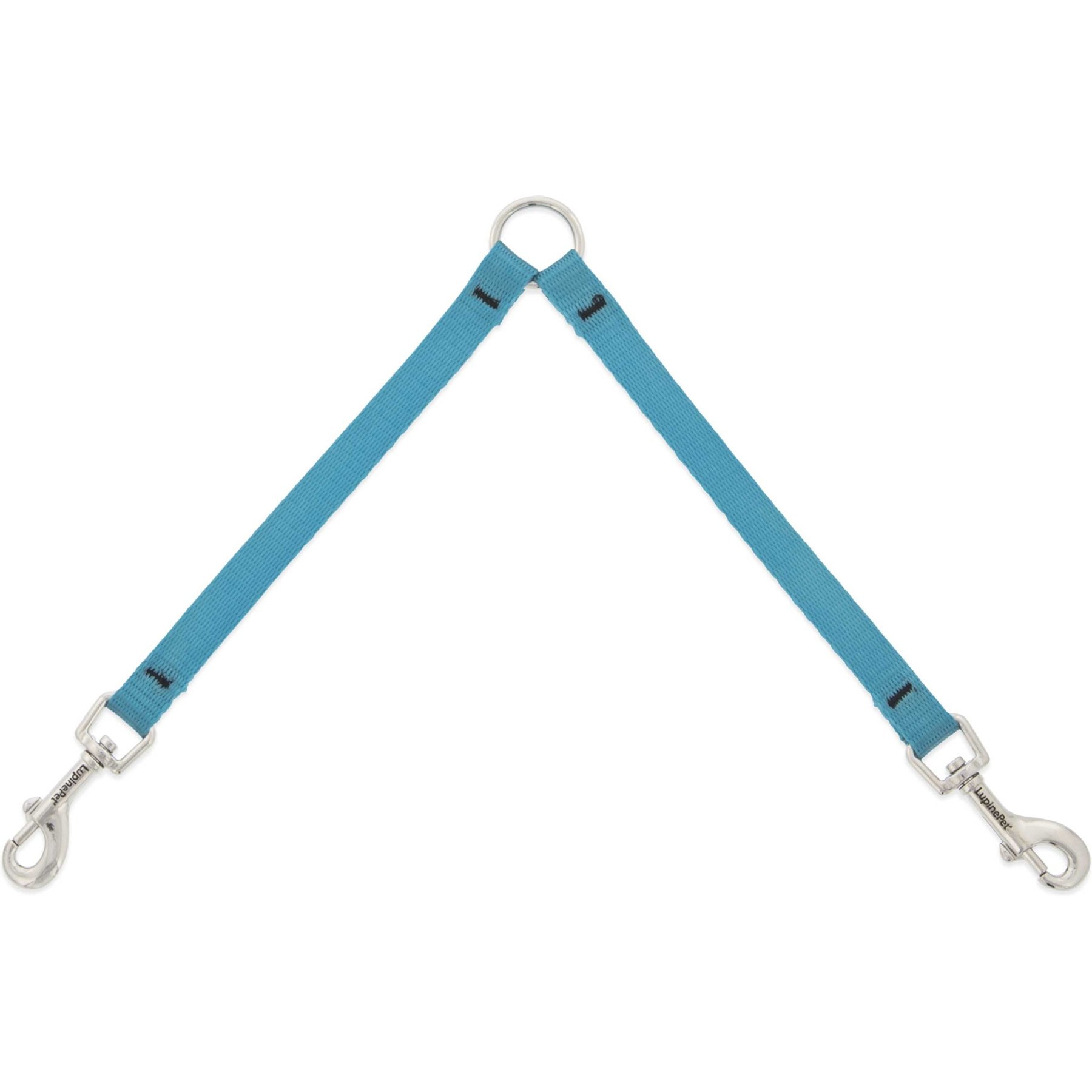 LupinePet Basic Solid Dog Leash Coupler, Aqua, 18-in long, 1/2-in wide
