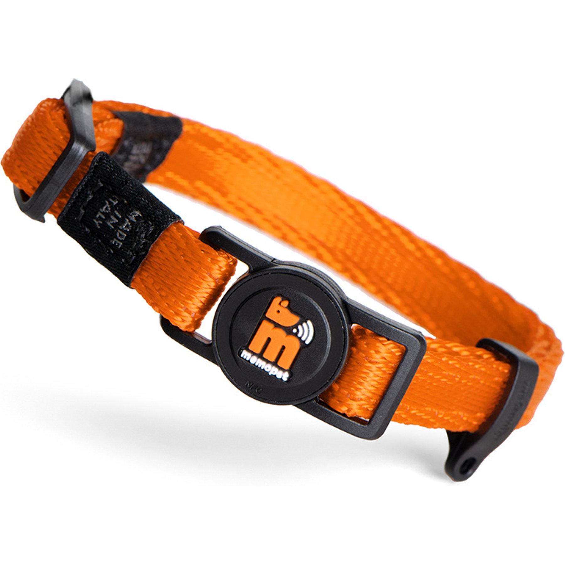 myfamily Memopet Cat Collar, 8 to 12-in neck, 2/5-in wide, Orange