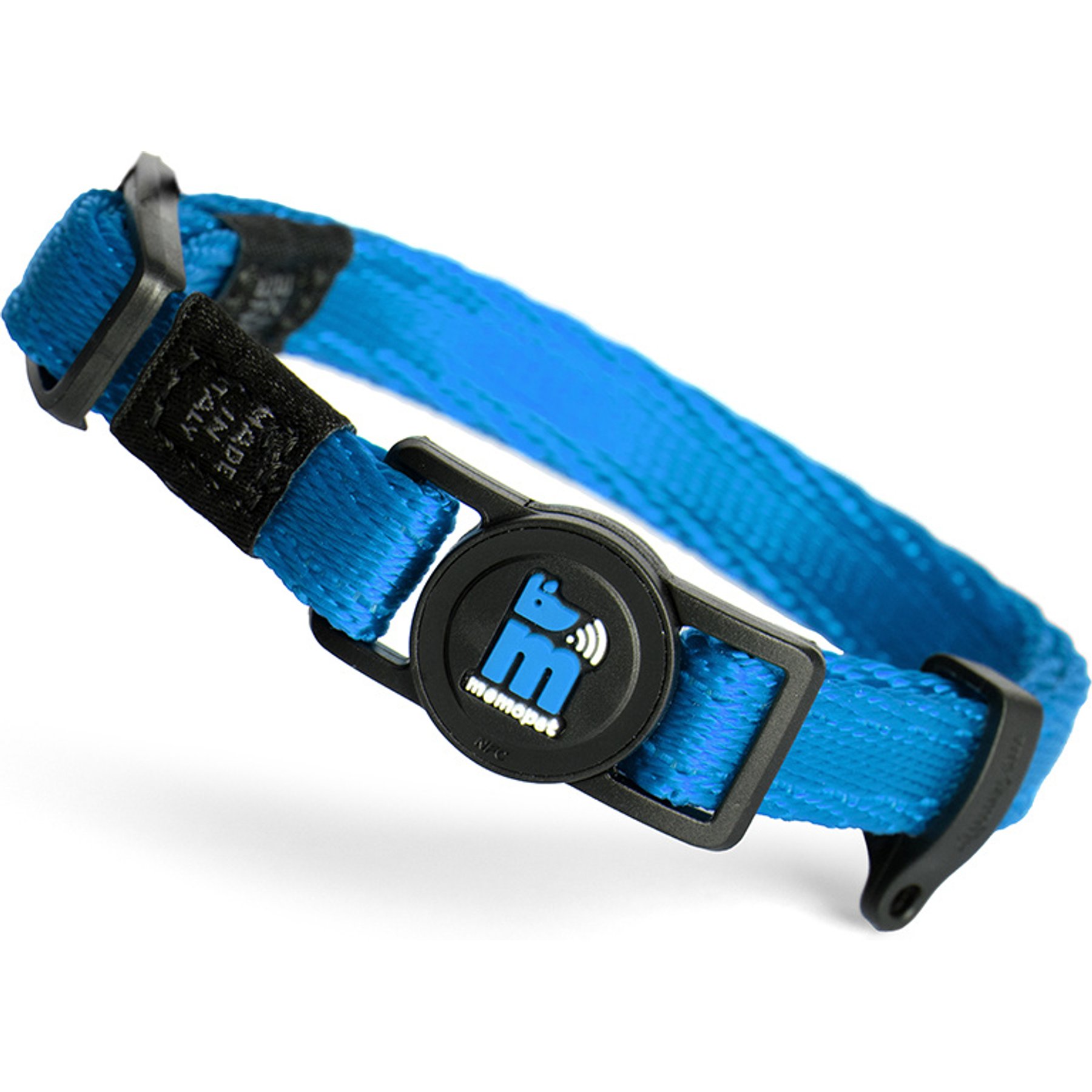 myfamily Memopet Cat Collar, 8 to 12-in neck, 2/5-in wide, Blue