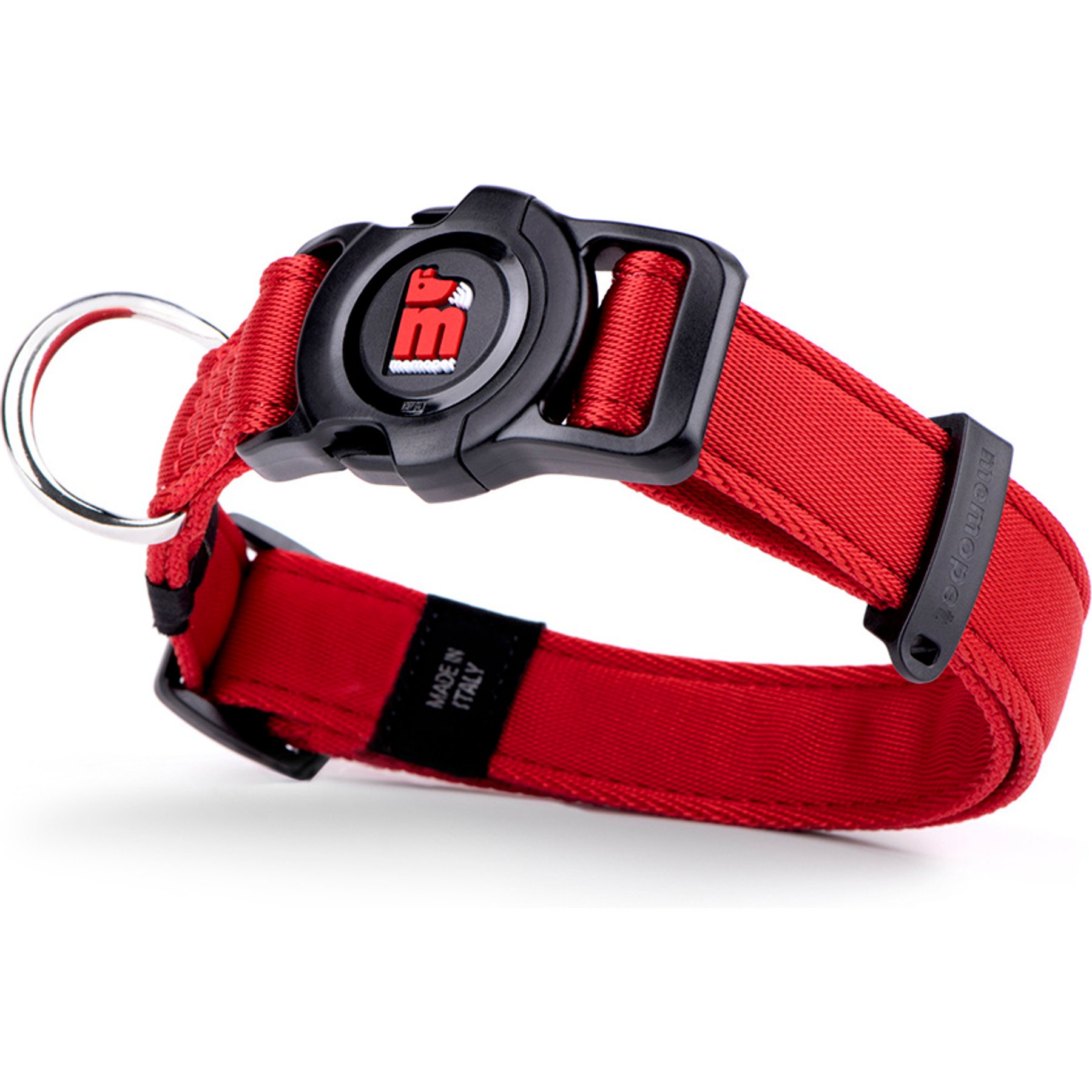 myfamily Memopet Dog Collar, Red, Small: 10 to 14-in neck, 3/5-in wide