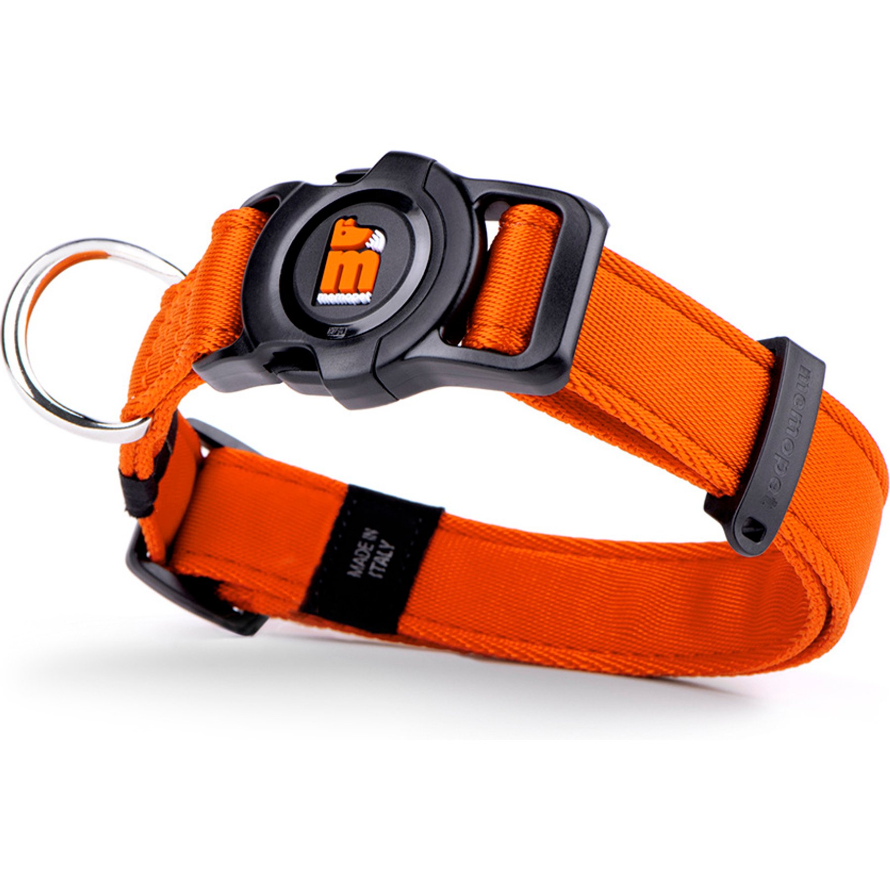 myfamily Memopet Dog Collar, Orange, Small: 10 to 14-in neck, 3/5-in wide