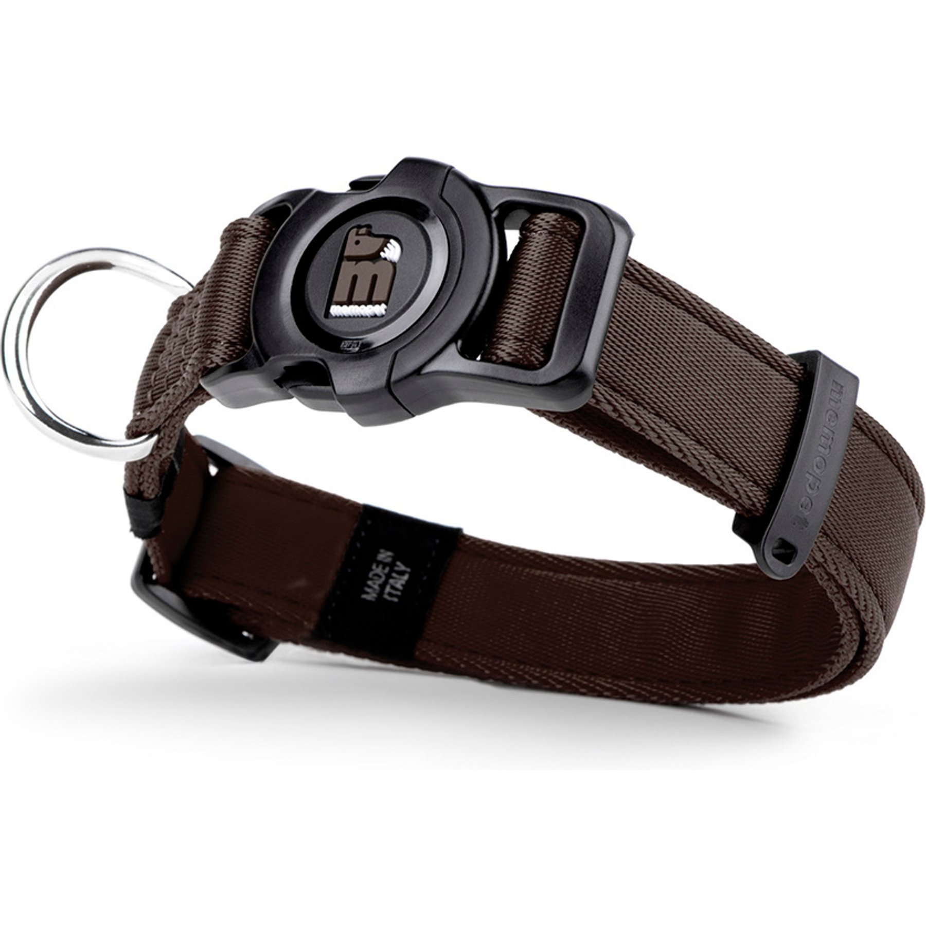 myfamily Memopet Dog Collar, Brown, X-Small: 8 to 11-in neck, 1/2-in wide