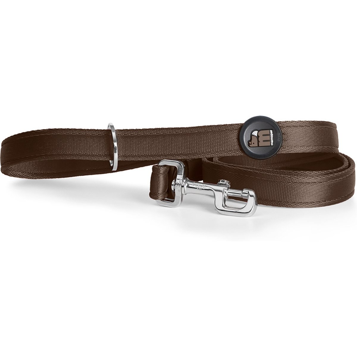 myfamily Memopet Flat Dog Leash, Brown, 6-ft long, 1/2-in wide