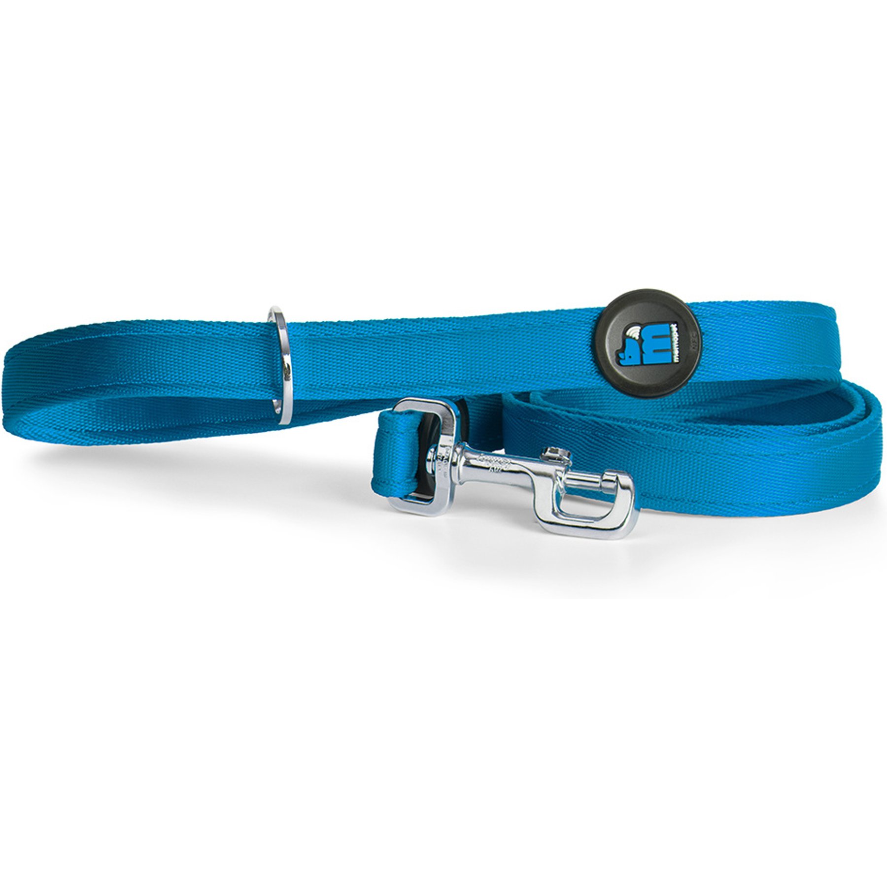 myfamily Memopet Flat Dog Leash, Blue, 4-ft long, 0.6-in wide