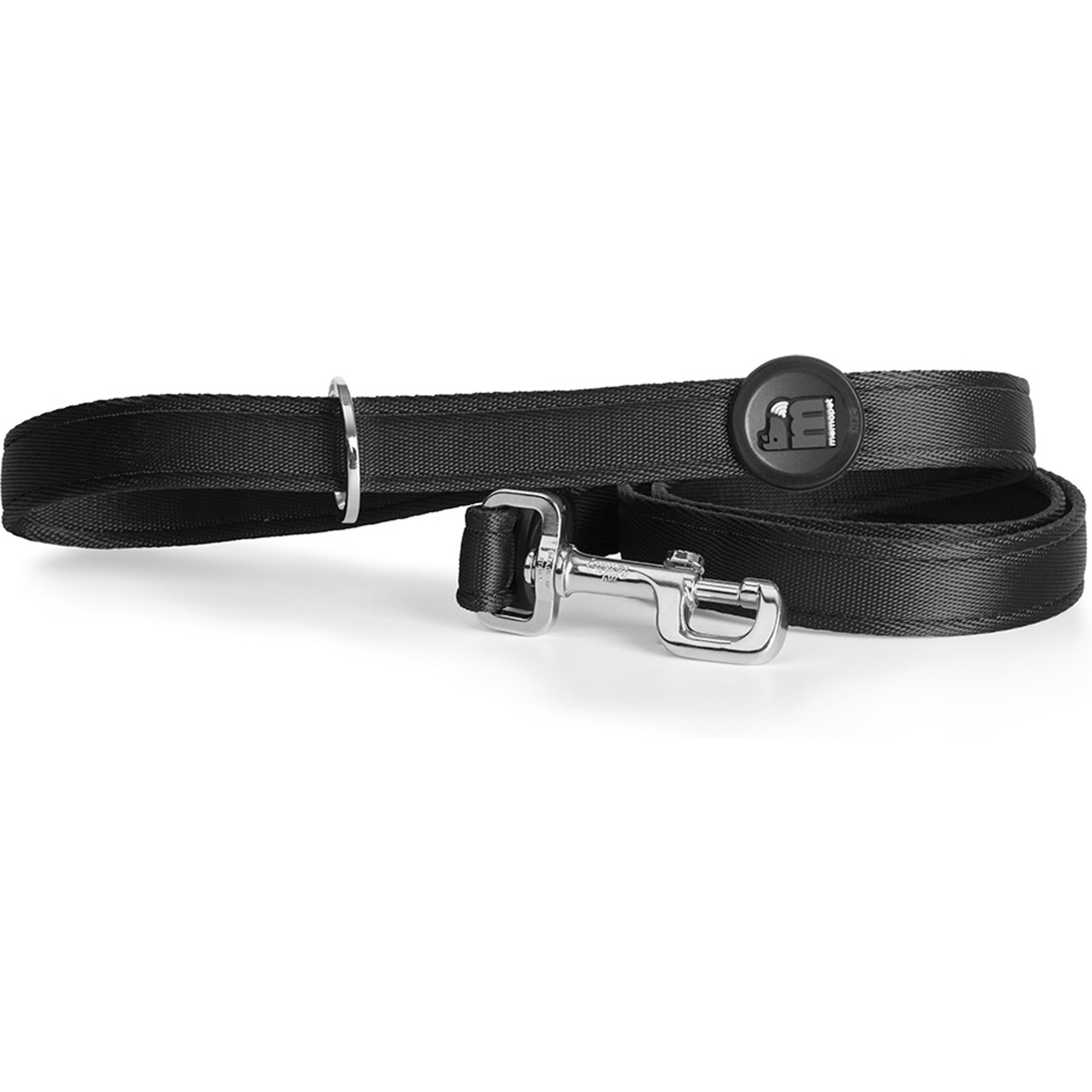 myfamily Memopet Flat Dog Leash, Black, 4-ft long, 0.6-in wide