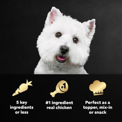 Show full view: Cesar Simply Crafted Chicken, Carrots, Potatoes, & Peas Wet Dog Food Topper, 8.82-oz pouch slide 4 of 10