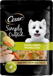 Cesar Simply Crafted Chicken, Carrots, Potatoes, & Peas Wet Dog Food Topper, 8.82-oz pouch