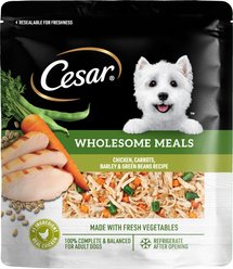 Cesar Wholesome Meals Chicken, Carrots, Barley & Green Beans Recipe Wet Dog Food, 17.6-oz pouch