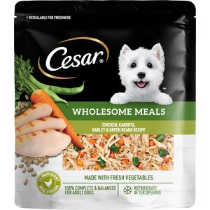 Cesar Wholesome Meals Chicken, Carrots, Barley & Green Beans Recipe Wet Dog Food, 17.6-oz pouch