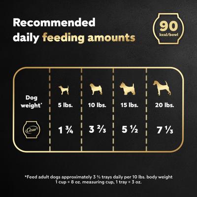 Show full view: Cesar Wholesome Bowls Chicken Recipe Small Breed Adult Wet Dog Food, 3-oz tray, case of 10 slide 8 of 10