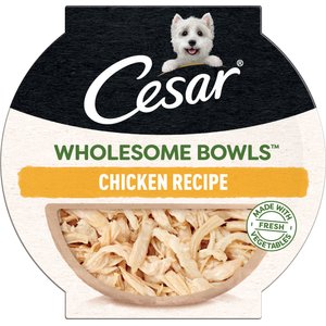 Cesar Wholesome Bowls Chicken Recipe Small Breed Adult Wet Dog Food, 3-oz tray, case of 10