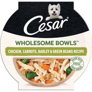 Cesar Wholesome Bowls Chicken, Carrots, Barley & Green Beans Recipe Small Breed Adult Wet Dog Food, 3-oz tray, case of 10