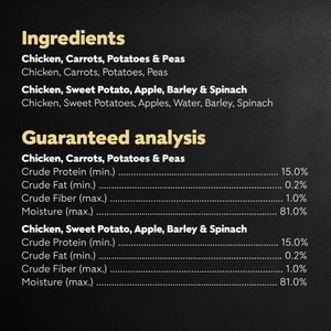 Cesar Simply Crafted Variety Pack Chicken, Carrots, Potatoes & Peas & Chicken, Sweet Potato, Apple, Barley & Spinach Limited-Ingredient Wet Dog Food Topper, 1.3-oz, pack of 8