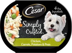 Cesar Simply Crafted Chicken, Carrots, Potatoes & Peas Limited-Ingredient Adult Wet Dog Food Topper, 1.3-oz, case of 10