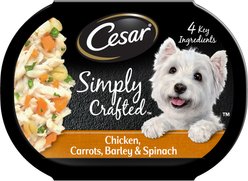 Cesar Simply Crafted Chicken, Carrots, Barley & Spinach Limited-Ingredient Adult Wet Dog Food Topper, 1.3-oz, case of 10