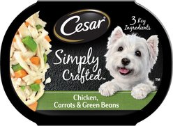 Cesar Simply Crafted Chicken, Carrots & Green Beans Limited-Ingredient Wet Dog Food Topper, 1.3-oz, case of 10