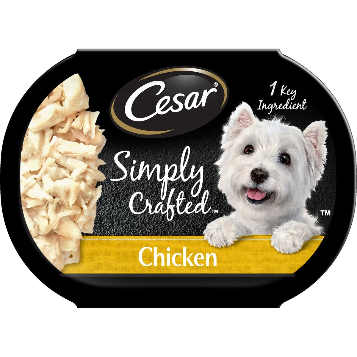 Cesar Simply Crafted Chicken Limited-Ingredient Wet Dog Food Topper, 1.3-oz tray, bundle of 20