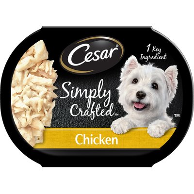 Cesar Cesar Simply Crafted Chicken Limited-Ingredient Wet Dog Food Topper, 1.3-oz tray, bundle of 20