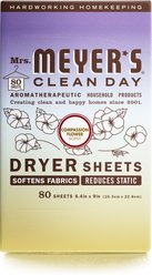 Mrs. Meyer's Clean Day Dryer Sheets, Compassion Flower Scented, 80 count