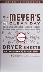 Mrs. Meyer's Clean Day Dryer Sheets, Lavender Scented, 80 count 